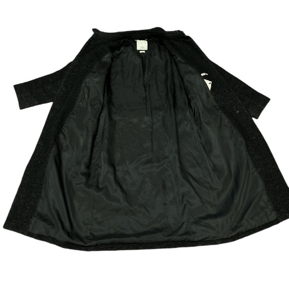 Aritzia Wilfred Broquerie Long Wool Alpaca Mohair Coat in Grey/Black Size Large - Picture 6 of 13